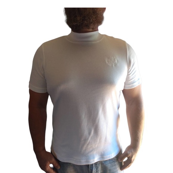Blair Other - BLAIR Men's White Chest Emblem Short Sleeve Mock Neck T-Shirt Sz. M